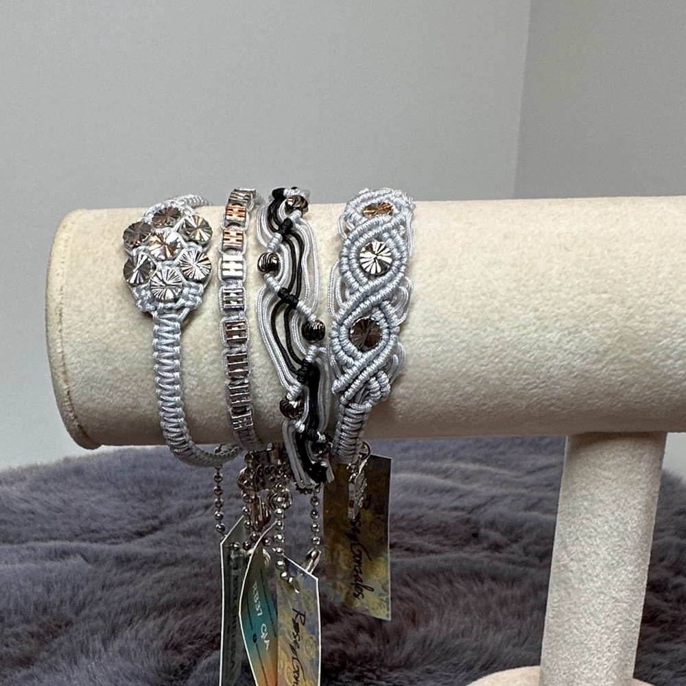 NWT - Chic Silver and Gray Bracelet set with Swarovski components